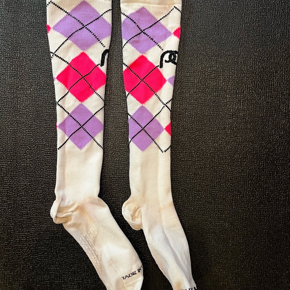 ProCompression Argyle Patterned Socks - Pink and Purple
